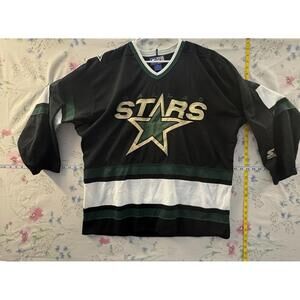 VINTAGE Starter NHL DALLAS STARS Black & Green Hockey Jersey Size XL 90s